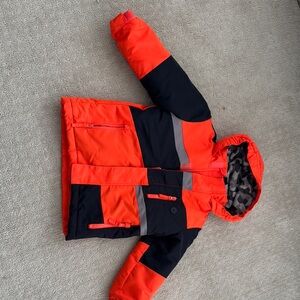 Orange and Black Hooded Jacket